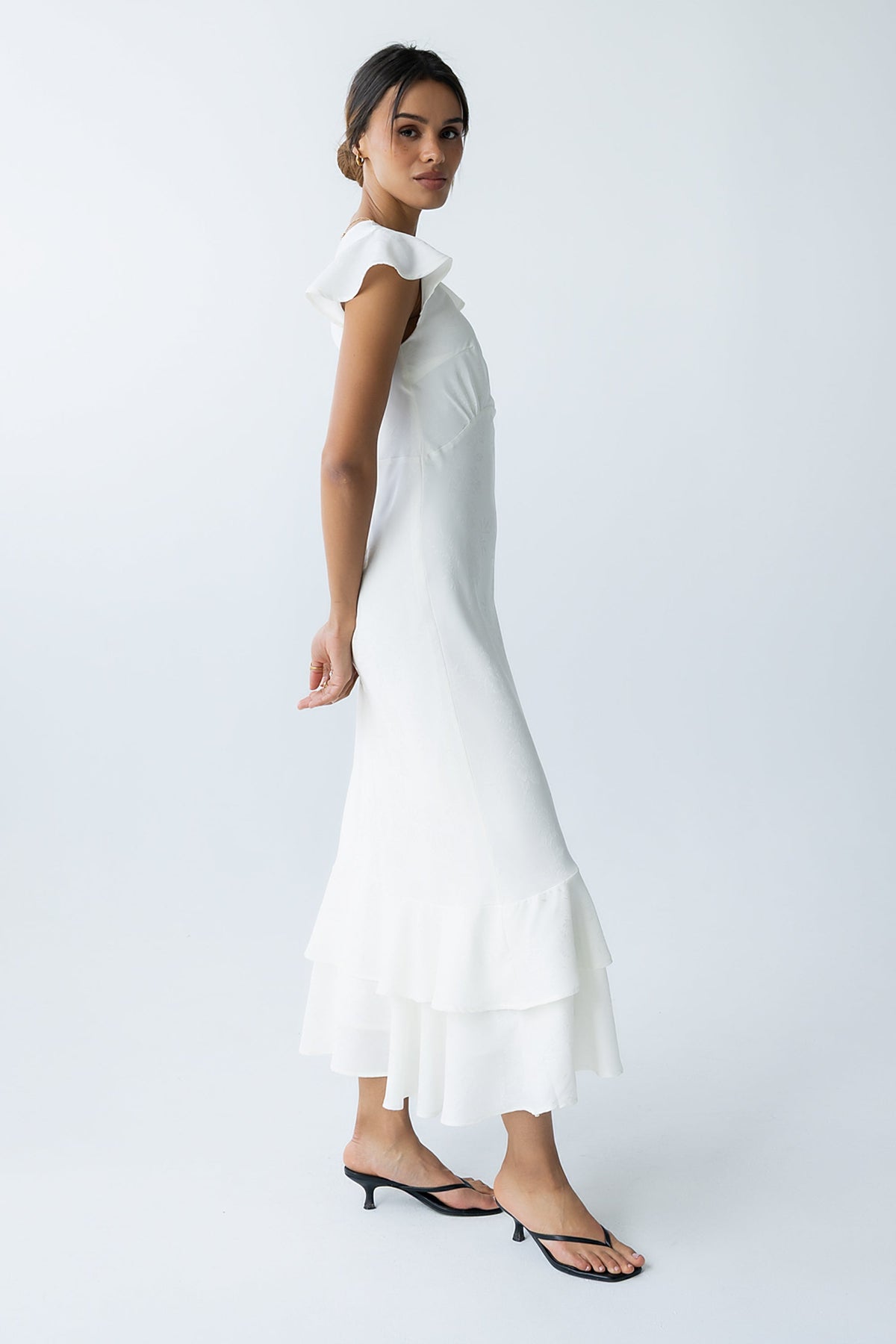 Farida Tiered Ruffle Maxi Dress - Ivory