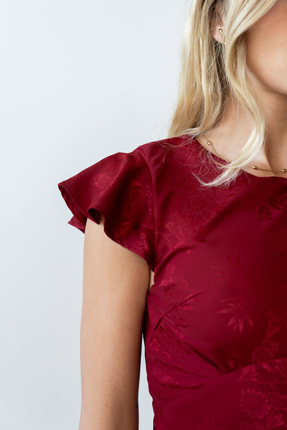 Farida Tiered Ruffle Maxi Dress - Red
