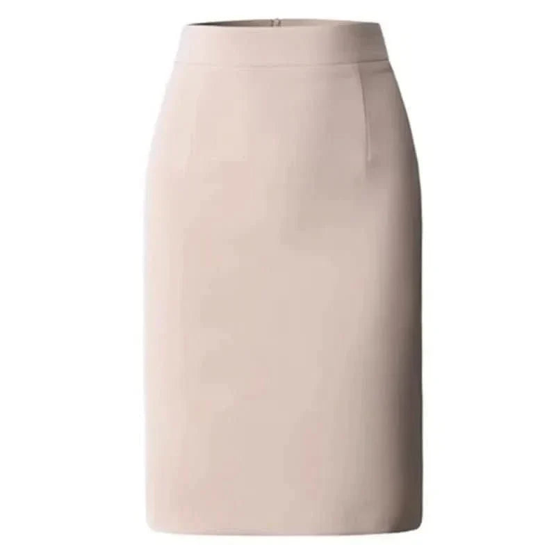 Fia Tailored High Waist Pencil Skirt - Beige