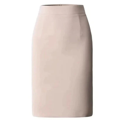 Fia Tailored High Waist Pencil Skirt - Beige