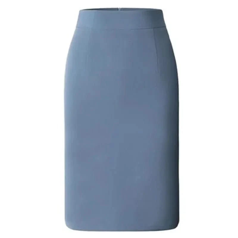 Fia Tailored High Waist Pencil Skirt - Dusty Blue
