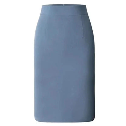 Fia Tailored High Waist Pencil Skirt - Dusty Blue
