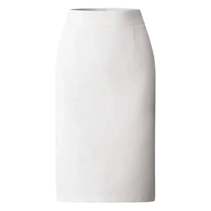Fia Tailored High Waist Pencil Skirt - White