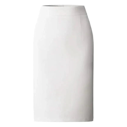 Fia Tailored High Waist Pencil Skirt - White