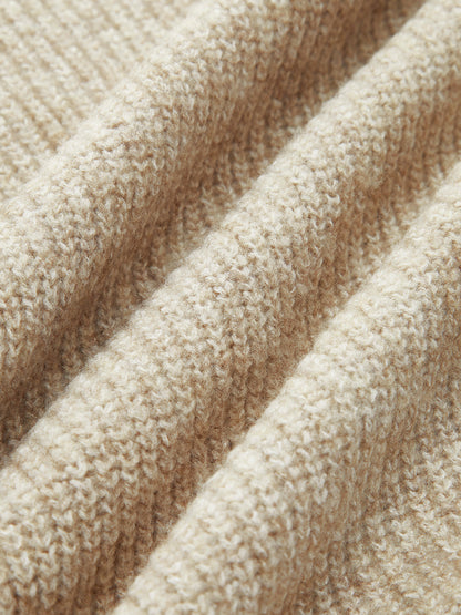 Fiorella Wool-Blend Quarter-Zip Set - Oatmeal