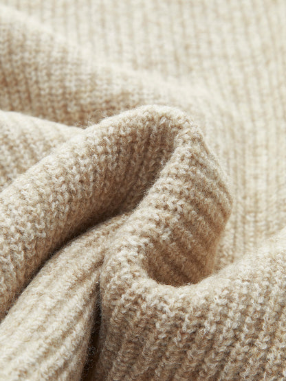 Fiorella Wool-Blend Quarter-Zip Set - Oatmeal