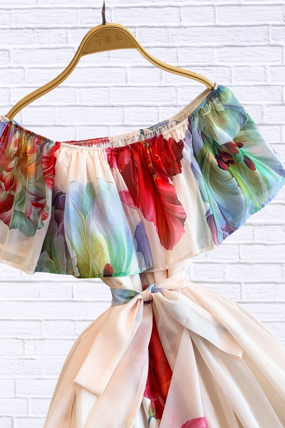 Floella Off Shoulder Floral Maxi Dress - Ivory Floral
