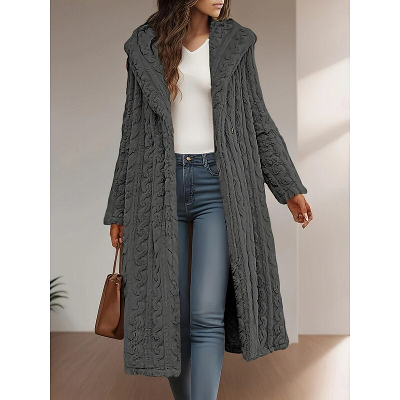 Frida Longline Hooded Coat - Gray