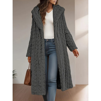 Frida Longline Hooded Coat - Gray