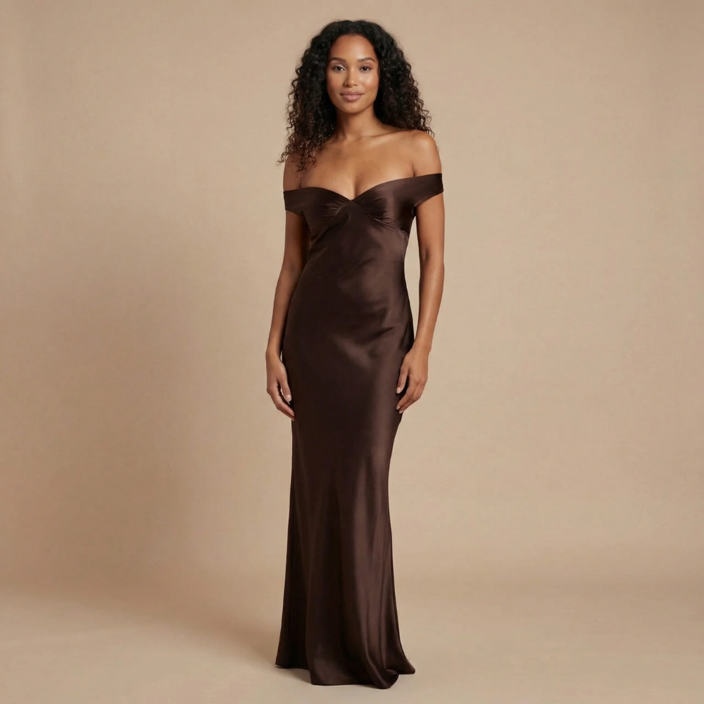 brown ruched maxi dress Halter Ruched Maxi Dress Brown