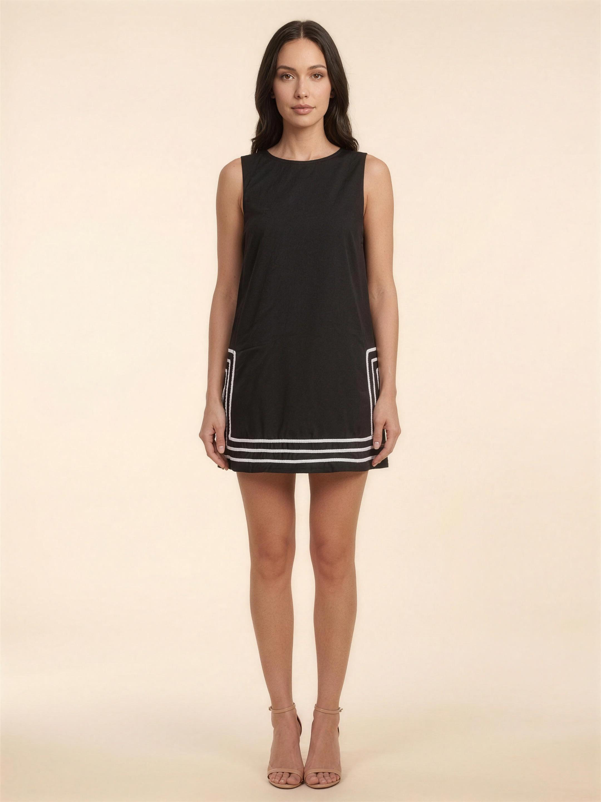 Gelsey Sleeveless A-Line Shift Mini Dress - Black