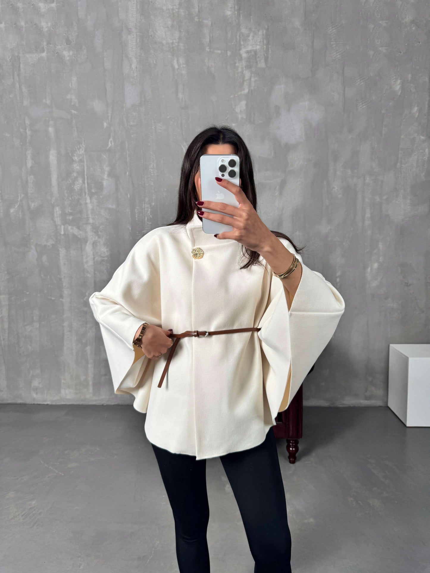 Gina Belted Poncho Jacket