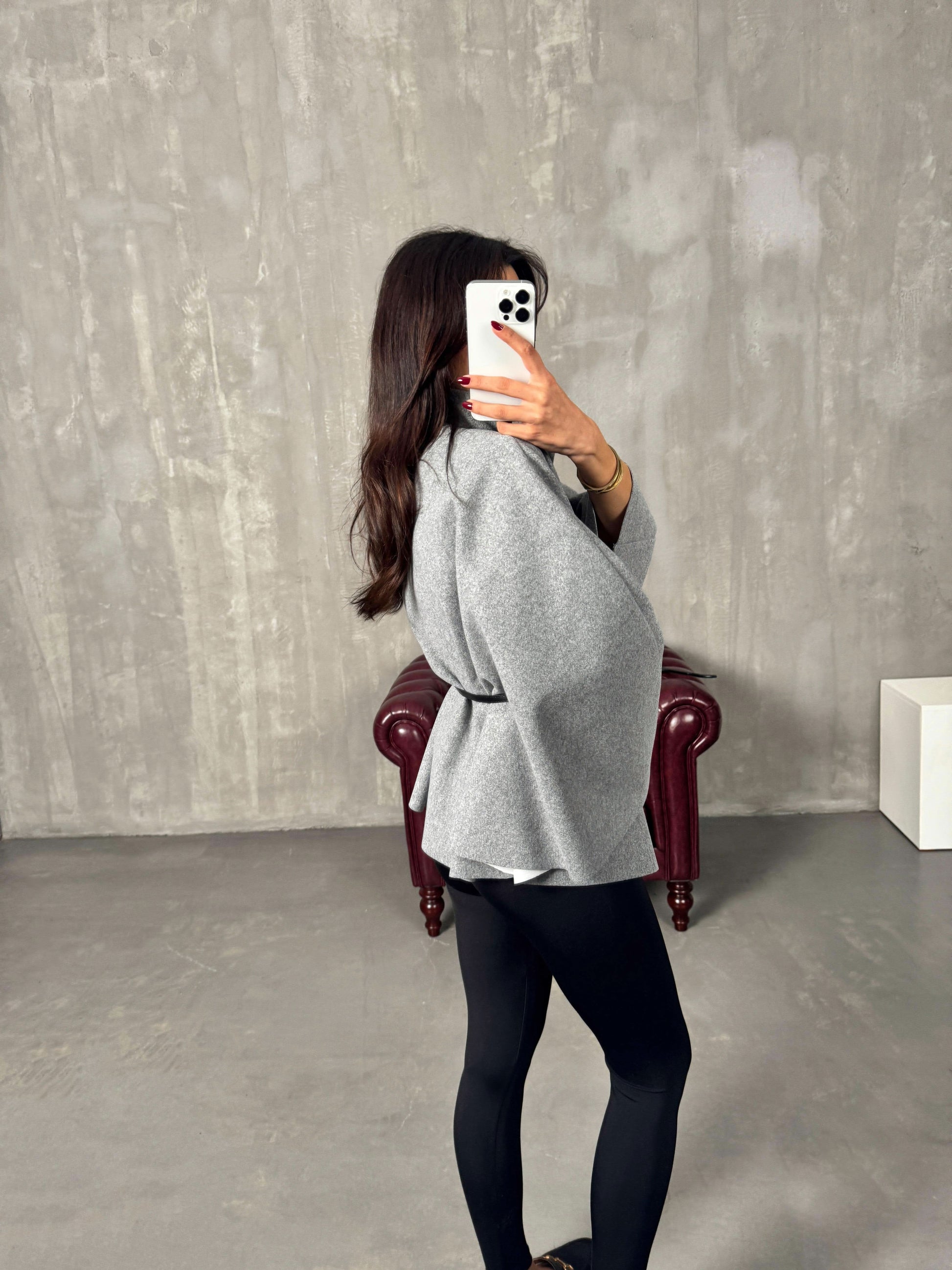 Gina Belted Poncho Jacket