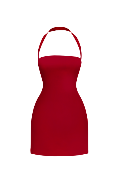 Gloriana Strapless Lace-Up Back Mini Dress - Cherry Red