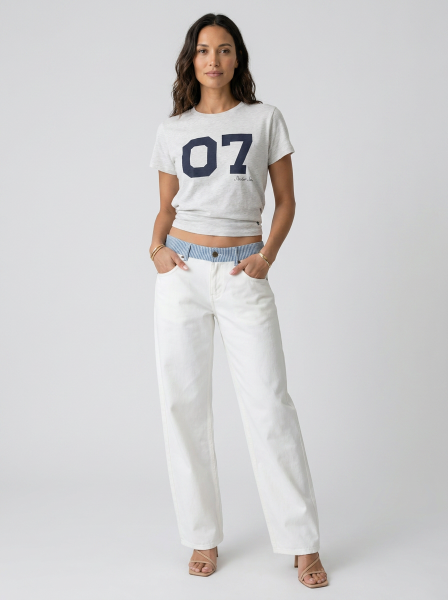 Golda Wide Leg Relaxed Jeans - White