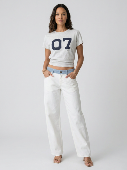 Golda Wide Leg Relaxed Jeans - White