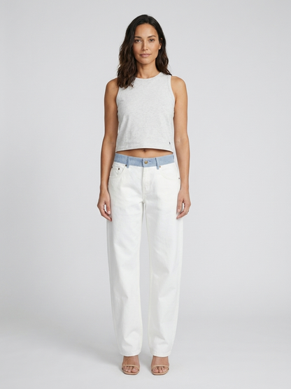 Golda Wide Leg Relaxed Jeans - White