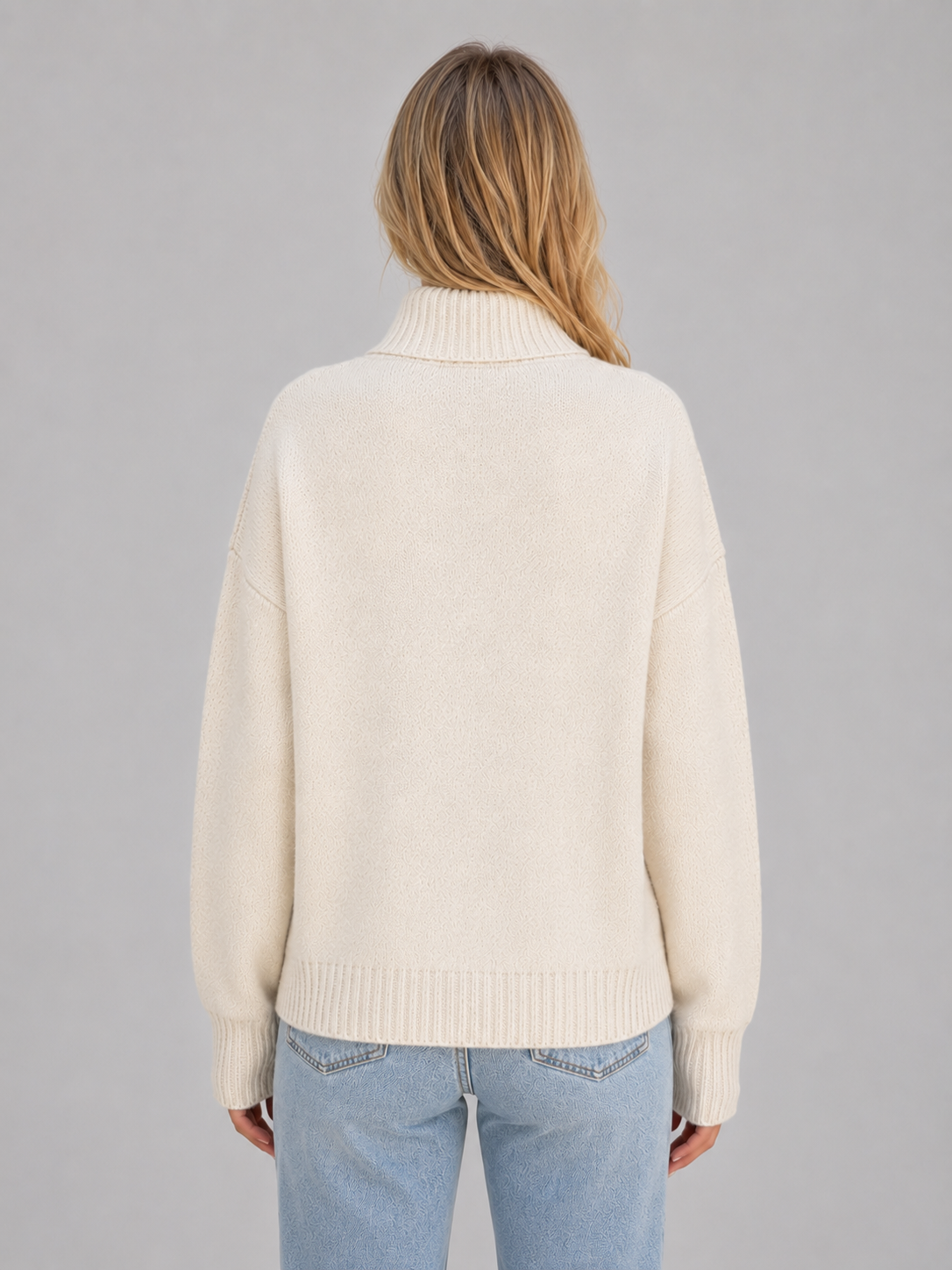 Gracen Zip-Up Funnel Neck Knit Cardigan - Cream