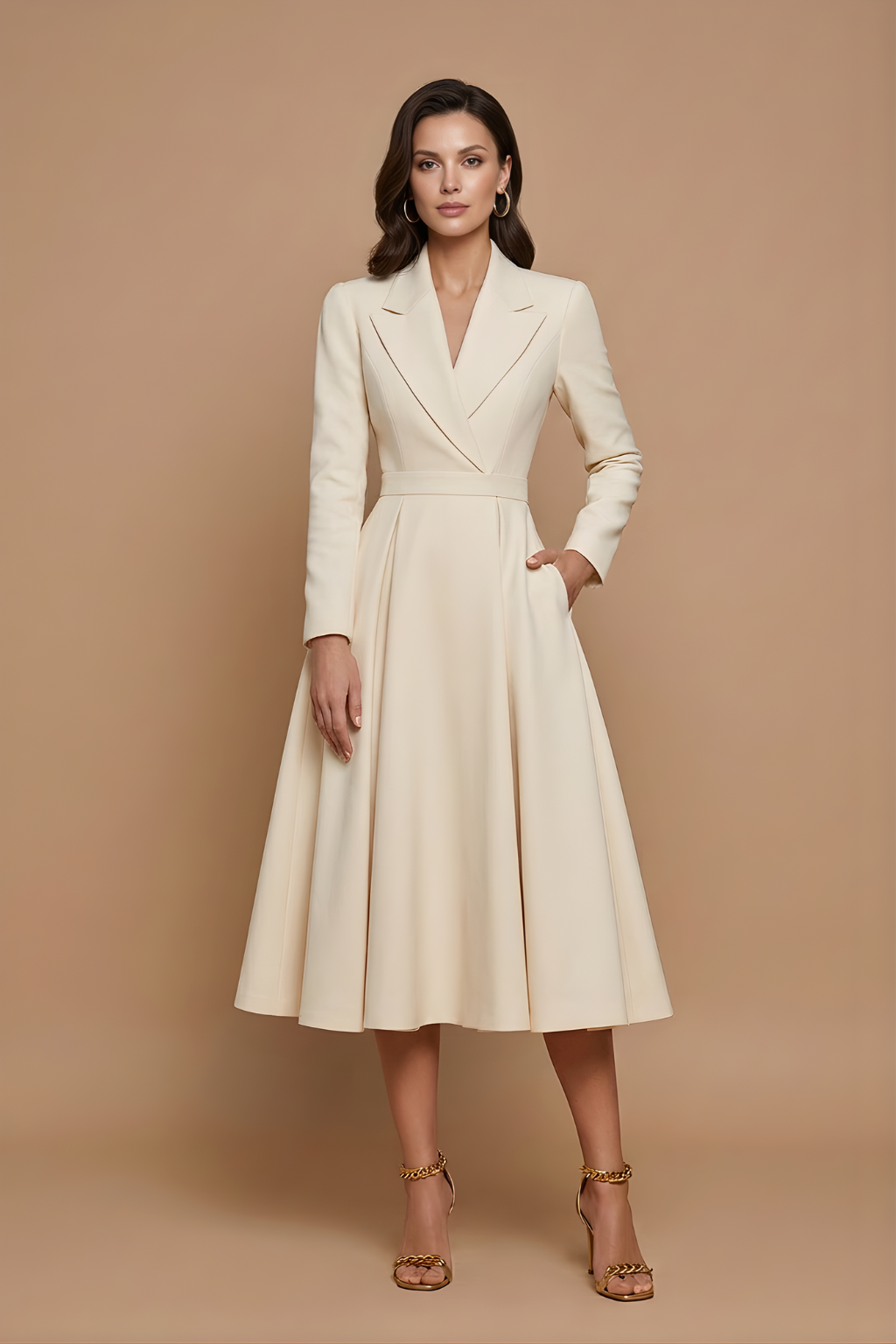 Graziella Midi Dress - Beige
