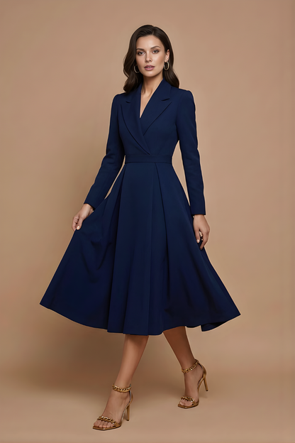 Graziella Midi Dress - Navy Blue
