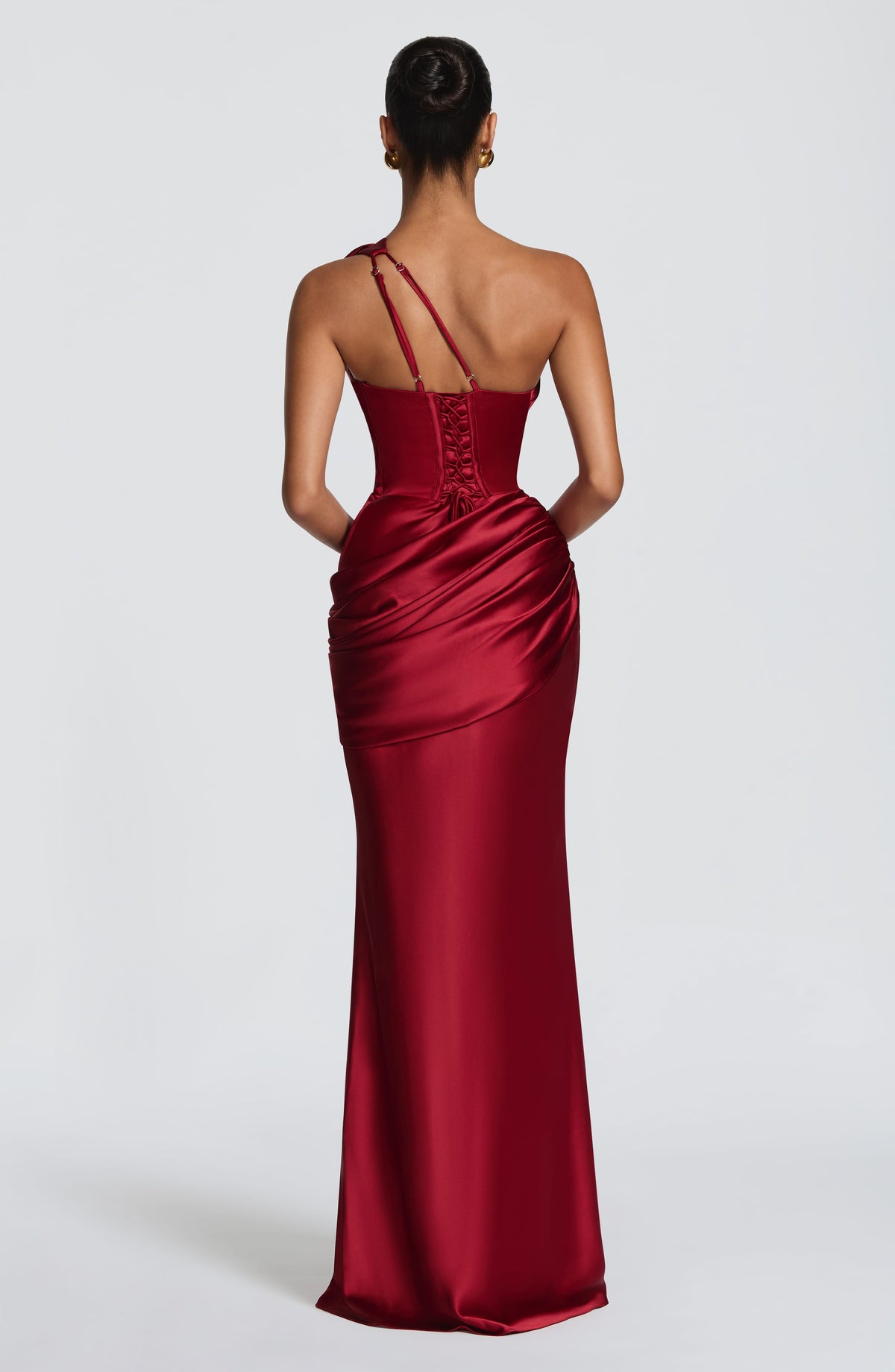 Helena Cutout Plunge Maxi Dress - Red
