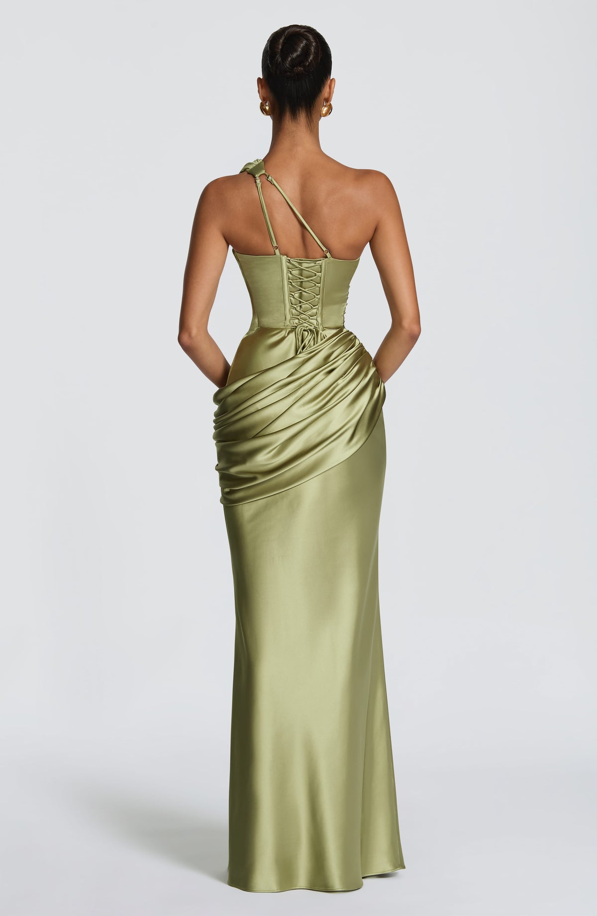 Helena Cutout Plunge Maxi Dress - Green