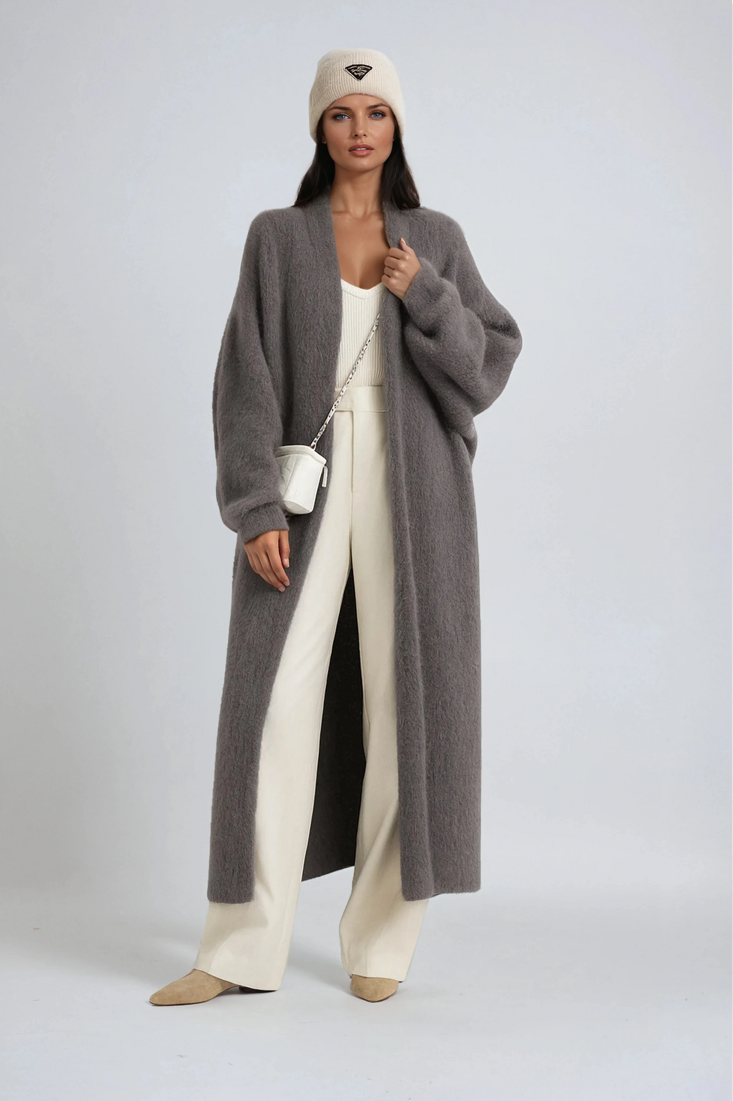 Hena Long Wool Cardigan Coat