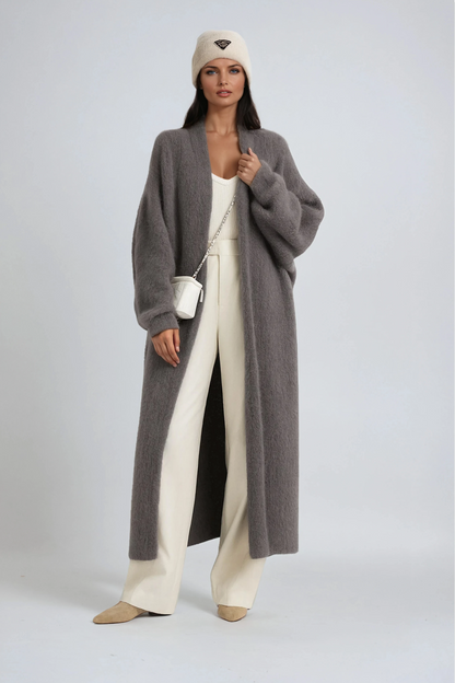 Hena Long Wool Cardigan Coat