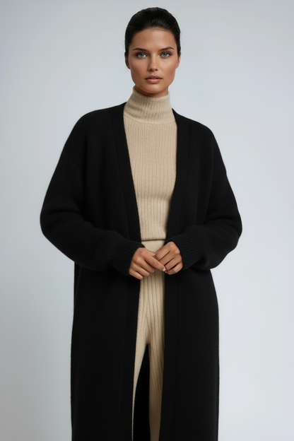 Hena Long Wool Cardigan Coat