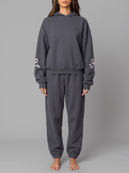 Hetty Bow Detail Tracksuit - Dark Gray