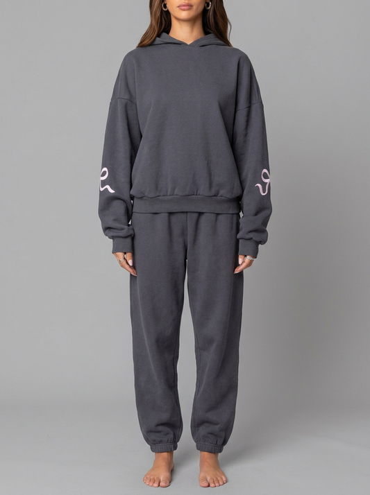 Hetty Bow Detail Tracksuit - Dark Gray