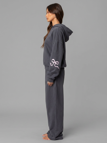 Hetty Bow Detail Tracksuit - Dark Gray