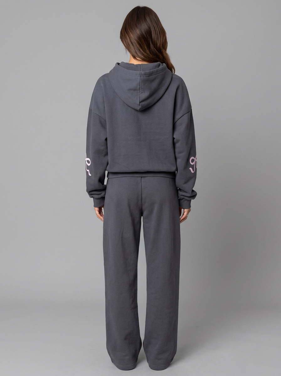 Hetty Bow Detail Tracksuit - Dark Gray