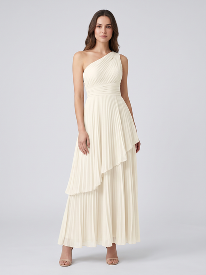 Ilene One Shoulder Tiered Maxi Dress - Ivory