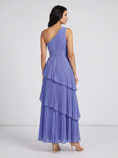 Ilene One Shoulder Tiered Maxi Dress - Periwinkle