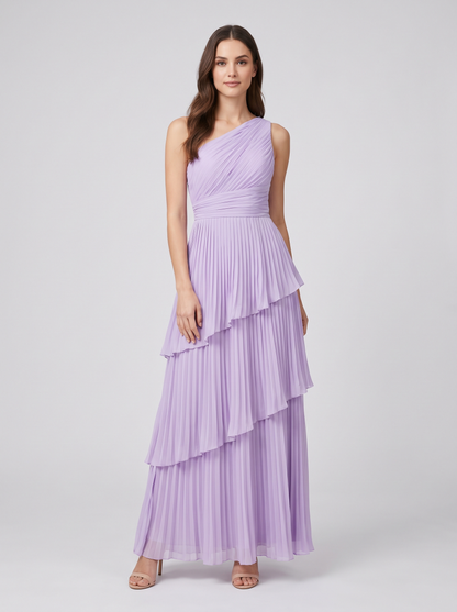 Ilene One Shoulder Tiered Maxi Dress - Wisteria