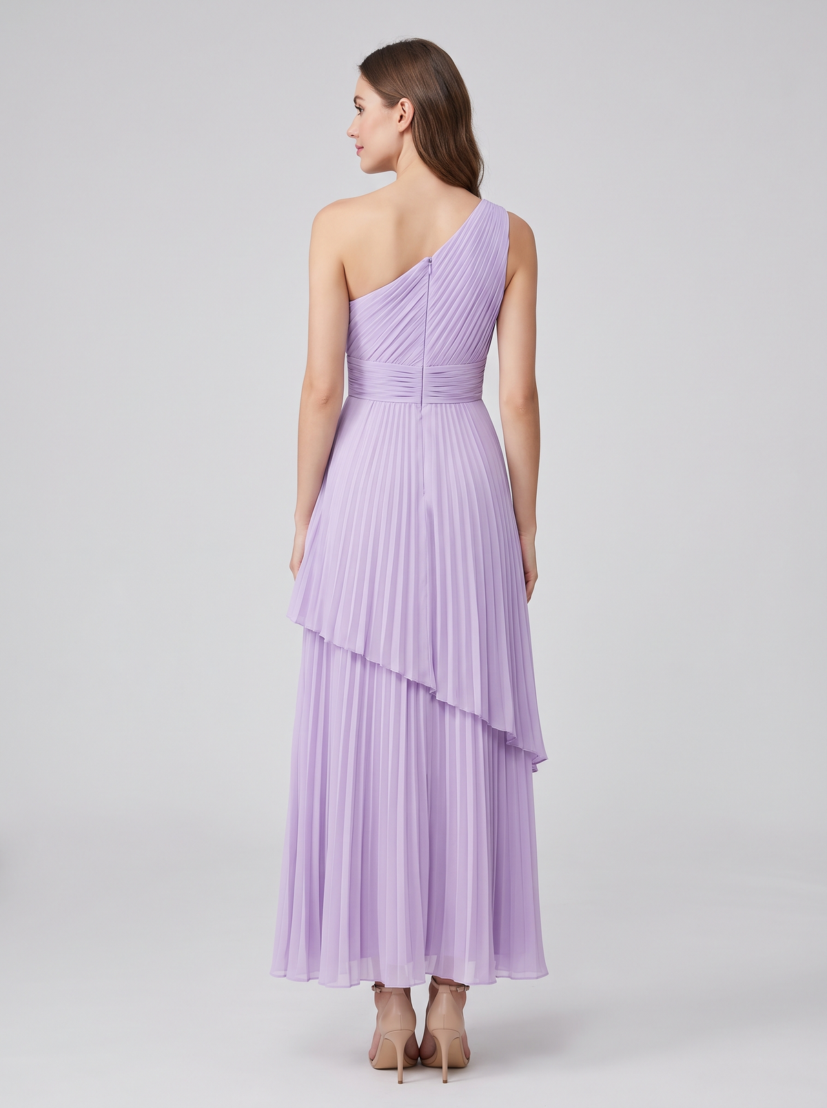 Ilene One Shoulder Tiered Maxi Dress - Wisteria