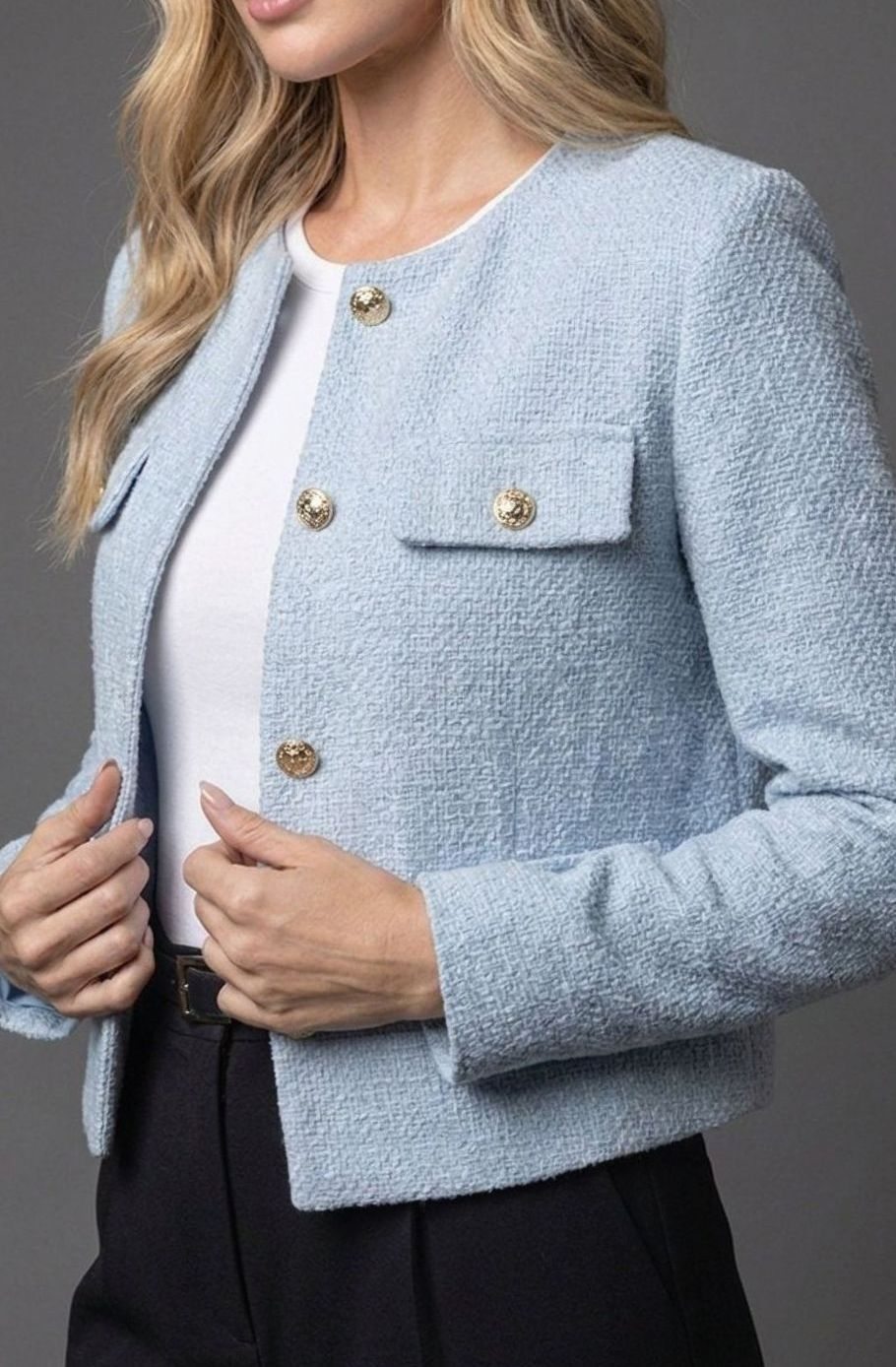 Inessa Cropped Tweed Blazer