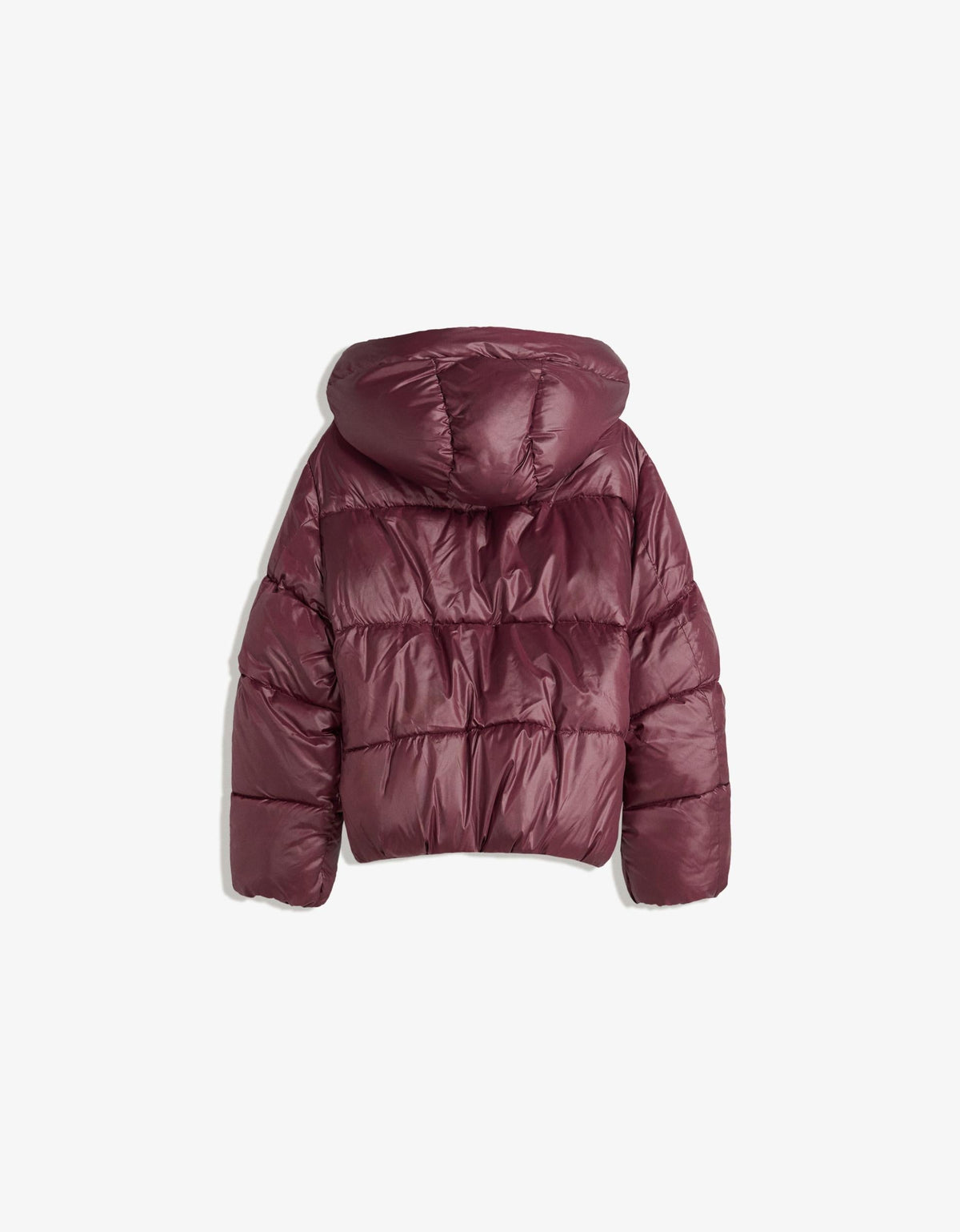Inez High Shine Puffer Jacket - Burgundy