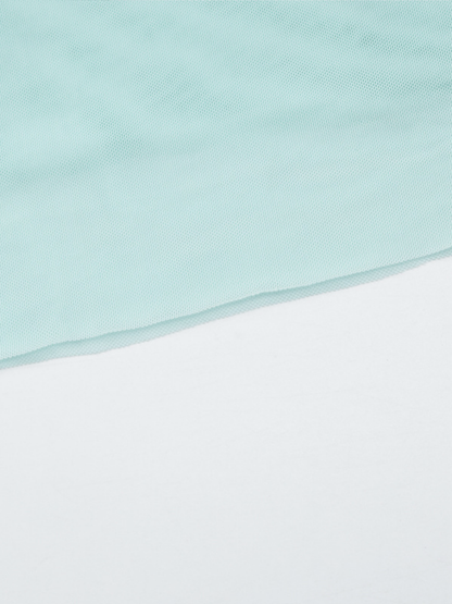 Mint tulle maxi skirt with soft pleated fabric detail