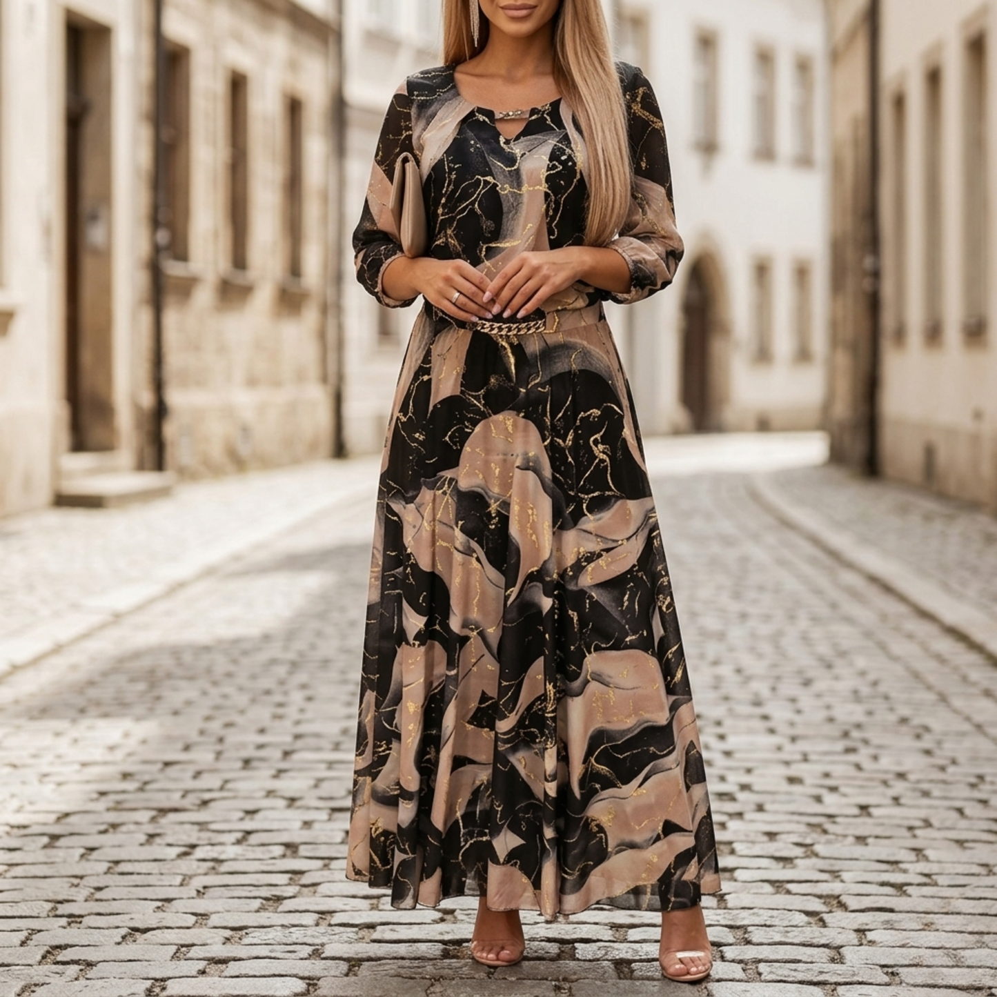 Isolde v Neck Maxi Dress