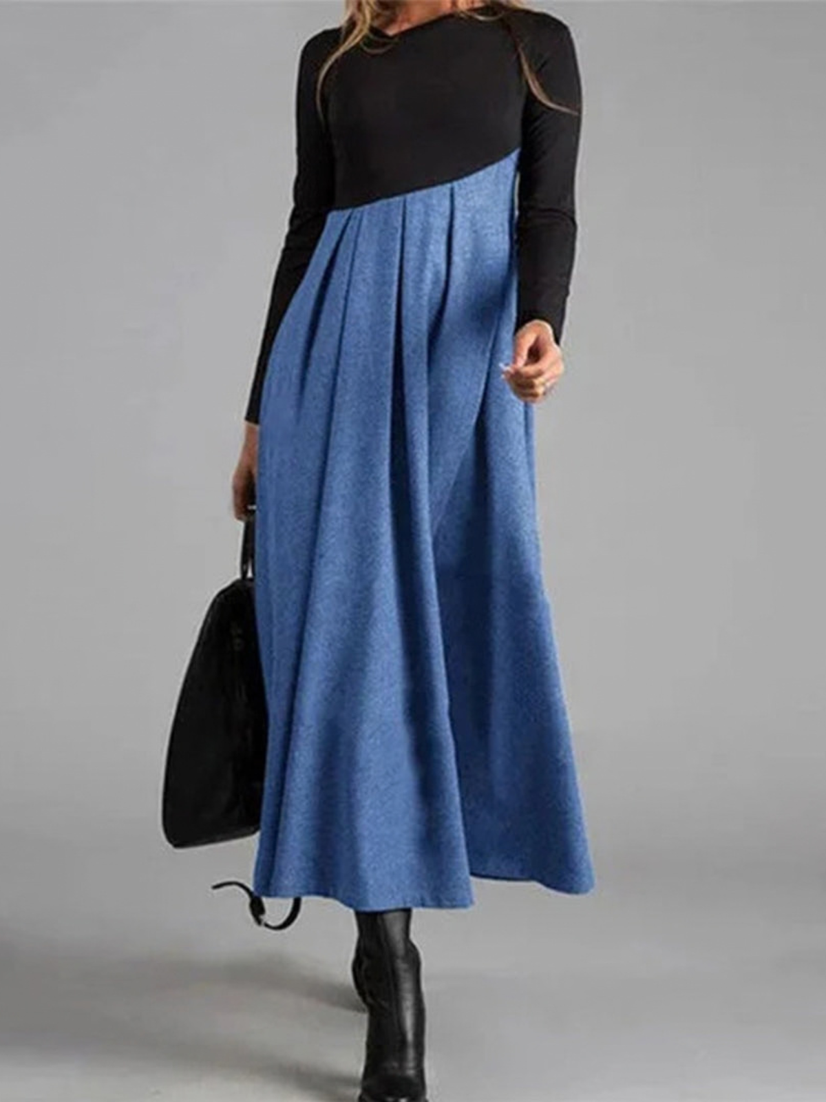 Isolina Two-Tone Maxi Dress - Blue