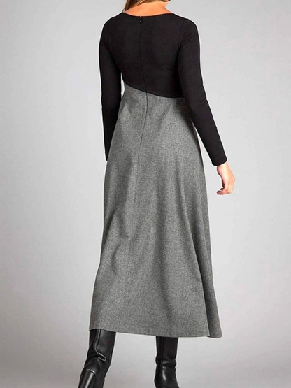 Isolina Two-Tone Maxi Dress - Gray