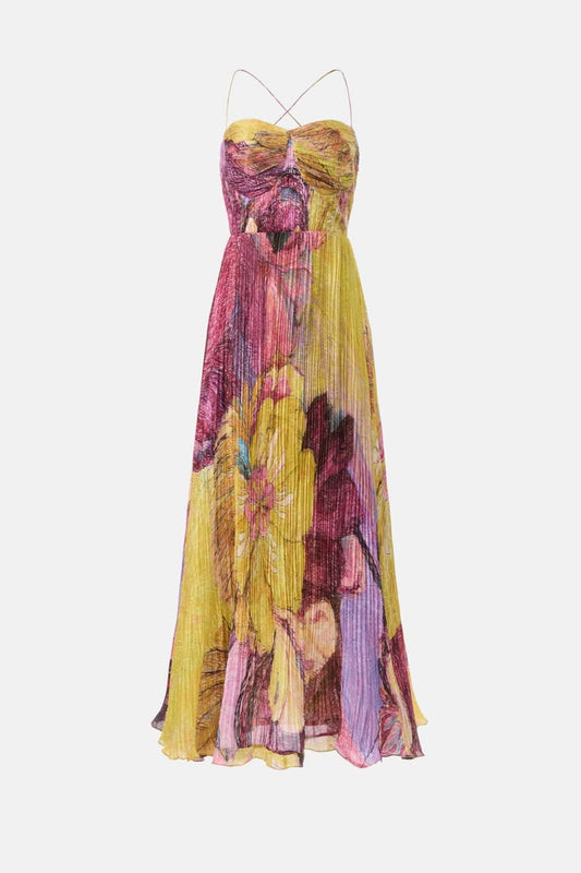 Ivanna Floral Maxi Dress - Yellow and Pink Floral