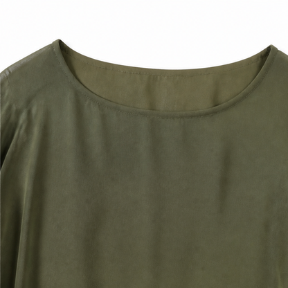 Jardena Cape Sleeve Layered Maxi Dress - Olive Green