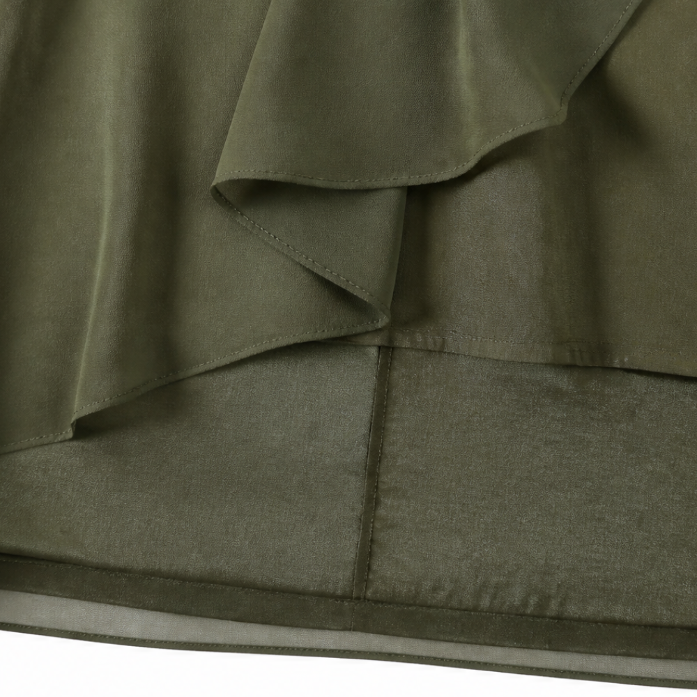 Jardena Cape Sleeve Layered Maxi Dress - Olive Green