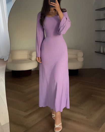Jayne Bell Sleeve Knit Maxi Dress - Lavender