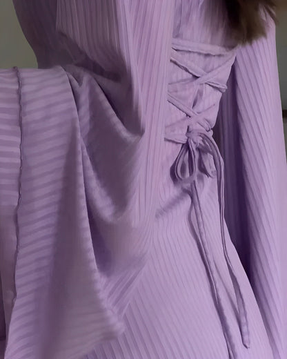 Jayne Bell Sleeve Knit Maxi Dress - Lavender