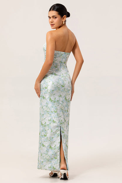 Jessalyn Floral Strapless Gown - Ivory Floral