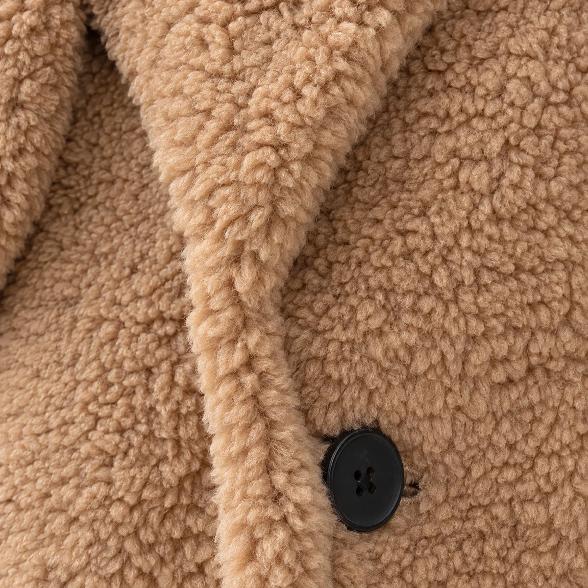 Joely Long Teddy Coat - Camel
